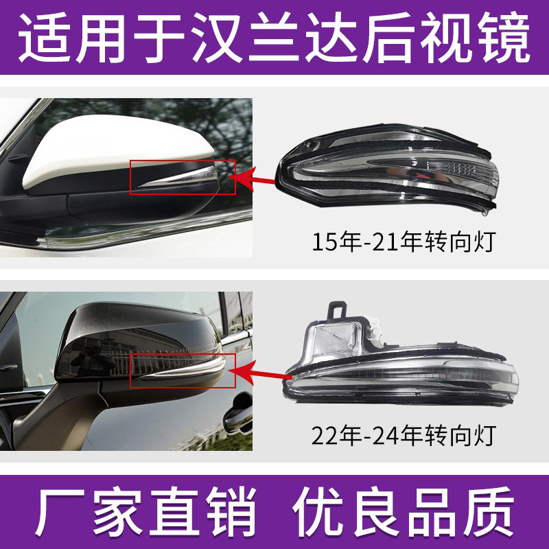 Поворотный указатель зеркала заднего вида для Toyota Highlander (2015-2022)