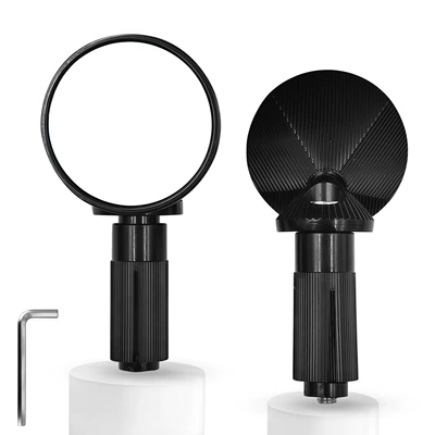 New Motorcycle Electric Vehicle Modification Accessories Aluminum Alloy Mini Handlebar Plug Small Round Rearview Mirror Handlebar Mirror (Motorcycle rearview mirror) - white-mirror
