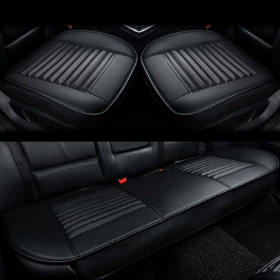 Car Cushion Single Cushion Office: Seat cushion, seat cover - dd-black-all-inclusive-three-piece-set-without-bamboo-charcoal
