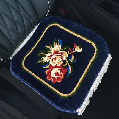 Wool pad — Backrest Bundle-free Carpet Type Seat - royal-blue-butterfly-flower-single-seat-super-soft-encrypted-anti-slip