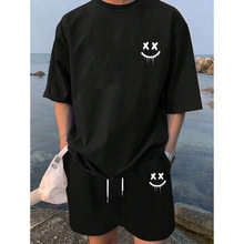 I 21900 Full print tee shorts set ��ӡ����̿��׿羳����