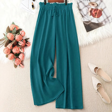 2025欧美跨境爆款直筒休闲裤夏季纯色大码宽松阔脚裤