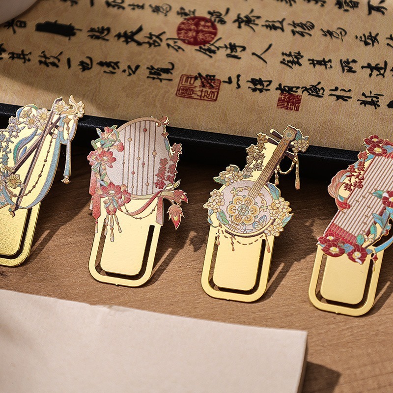カスタムメイドの金属製ブックマーク、中国風のクリエイティブブックマーク、旅行記念の小さなギフト、高級感のあるギフトボックス入り|undefined