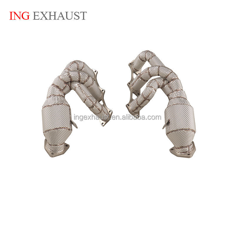 Suitable for Porsche 718 GT4 RS manifold exhaust system with heat shield, high-flow performance manifold