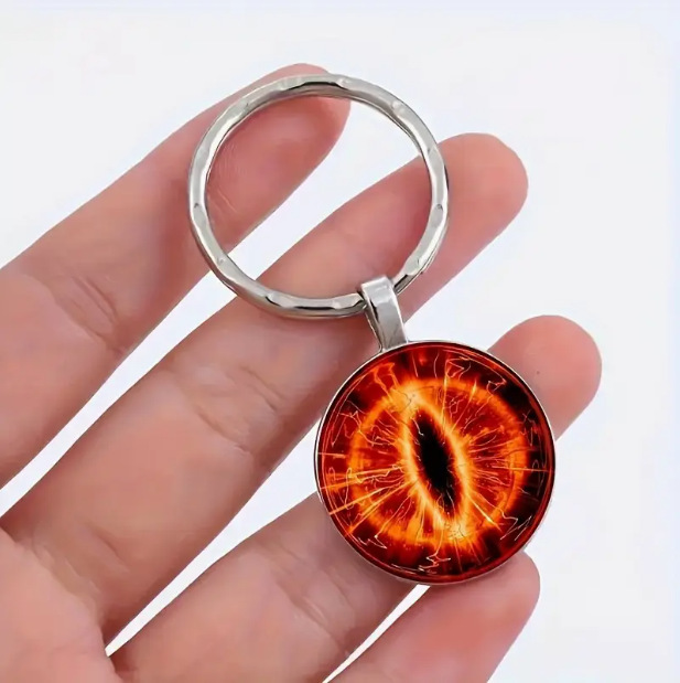 国境を越えた新しいゴシックスタイルの悪魔の目キーホルダー - ファッショナブルな合金デザイン|undefined