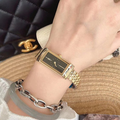 Mishali/Millisa Rectangle Steel Strap Long Fashion Gold Simple Retro Women's Watch