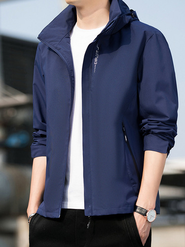 Spring and Autumn Thin Outdoor Sports Waterproof Jacket Plus Size Men's Windbreaker Couple's Top Letter Casual Coat