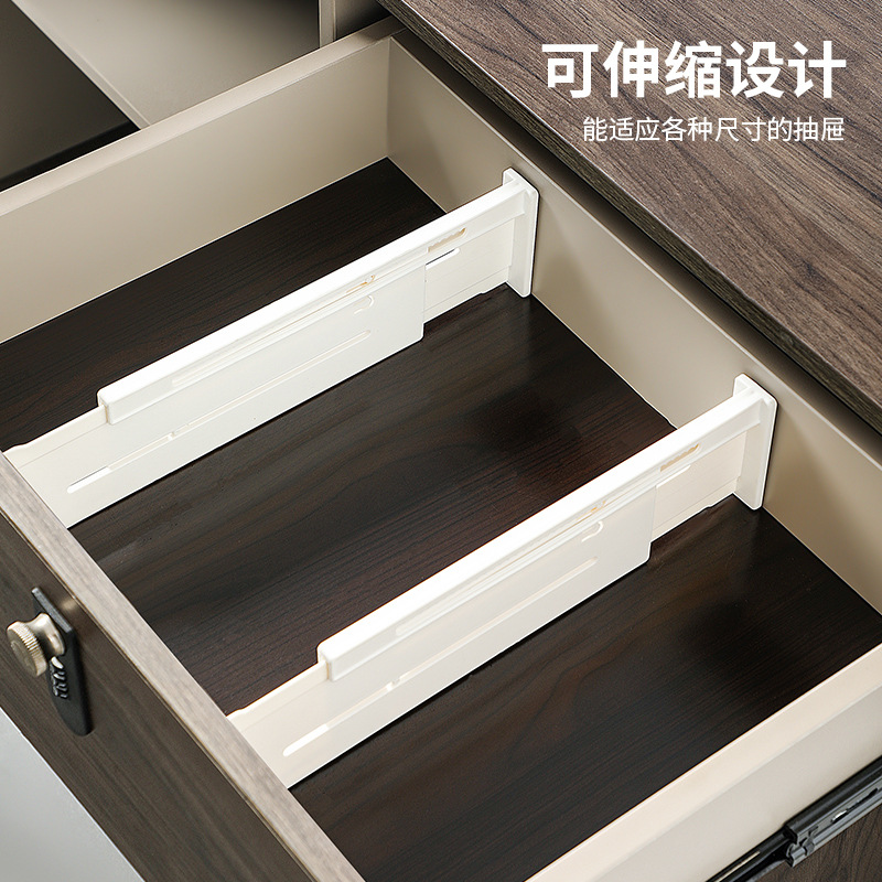 Drawer divider thickened retractable storage partition…