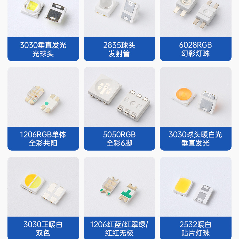 2020灯珠2020高亮七彩灯珠led贴片2020倒装LED大功率2020幻彩灯珠-阿里巴巴