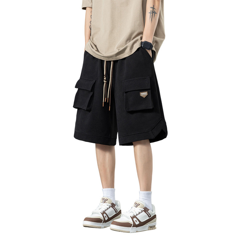 Plus Size Men's Cargo Shorts Knitted Five-Point Pants Enlarged and Widened New Casual Pants Loose Thin H10
