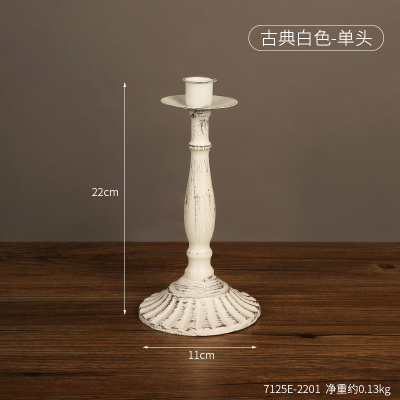复古欧式铁艺烛台摆件家用餐桌浪漫烛光晚餐道具三头法式蜡烛台座|undefined
