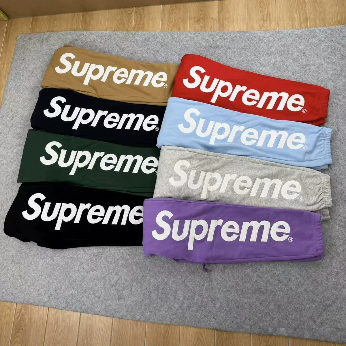 Supreme 25FW Heavyweight Fleece Embroidered Big Logo Hoodie Gold Velvet American Streetwear