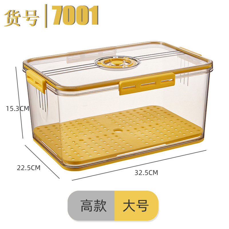 Refrigerador caja de almacenamiento de plástico PET transparente espesado congelado drenaje crisper para refrigerador