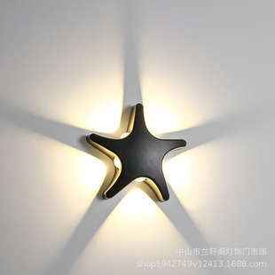 Outdoor wall lamp waterproof led modern decoration vertical bedroom three-dimensional creative star lamp wholesale wholesale cross-border lamp