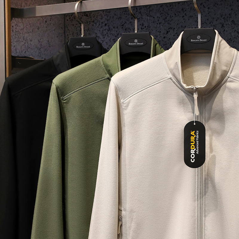 【240106015】Lightweight and Warm Cordura Fleece Warm and Lightweight Men's Casual Stand-Up Collar Jacket 【240106015】Lightweight and Warm Cordura Fleece Warm and Lightweight Men's Casual Stand-Up Collar Jacket
