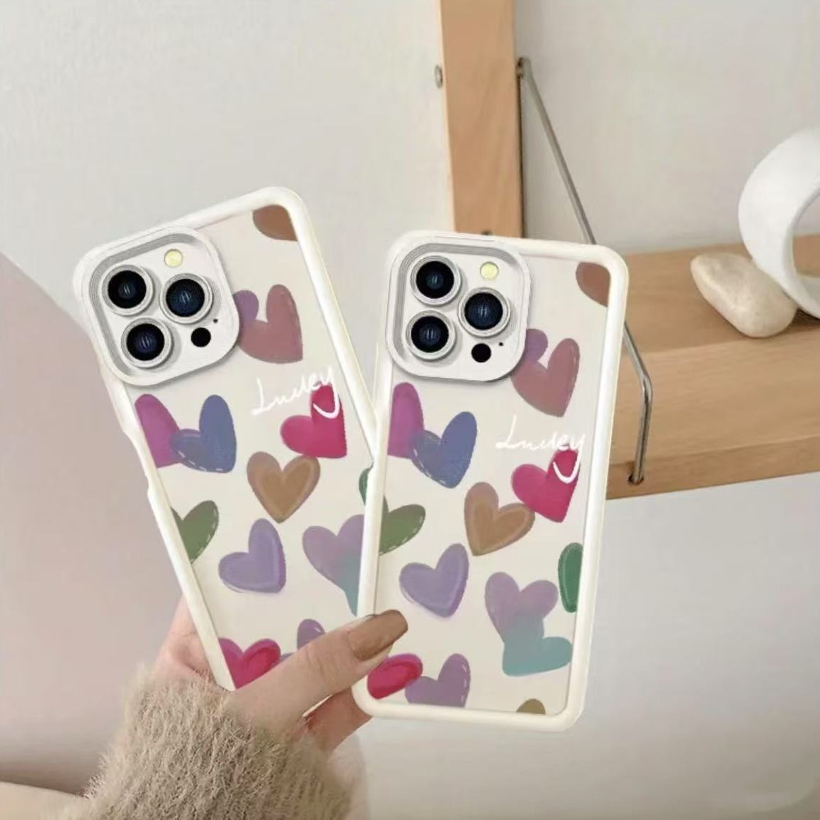 Múltiples amor Aplicación transfronteriza iPhone 16pro funda para teléfono móvil Apple 15 Japón y Corea del Sur 14/13promax nuevo 12