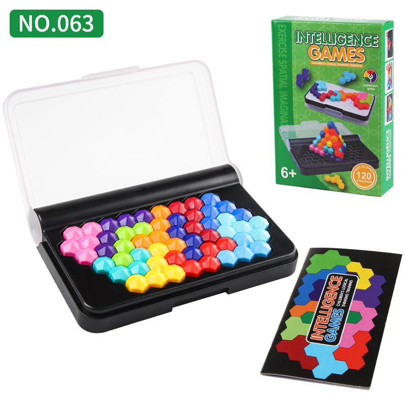 Exportación transfronteriza cerebro entrenamiento de pensamiento lógico juegos de mesa rompecabezas inteligente juegos de bolsillo juguetes de perlas de color
