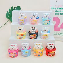 手感漆线条小狗麦丽素树脂摆件潮玩萌粒钥匙扣挂件配件超萌公仔