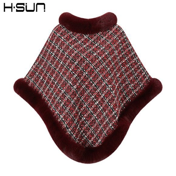 Capa tipo chal de otoño e invierno 2026, nueva bufanda de piel sintética de conejo, abrigo de punto para mujer, prenda exterior holgada y versátil. image 52