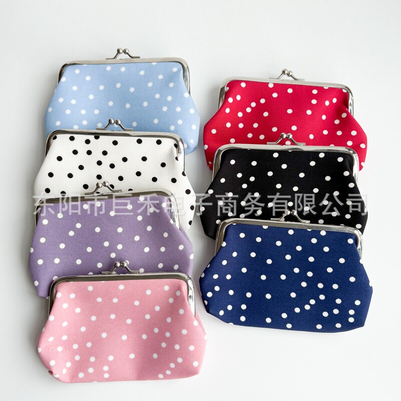 2025 New Autumn and Winter Polka Dot Clip Bag Fashionable Cross-Border Hot-Selling Coin Purse 5inch Coin Purse Fashionable Women’S Bag
