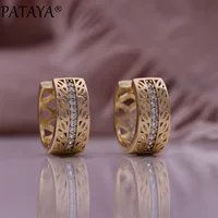 PATAYA новые классические серьги с микро инкрустацией цирконом, покрытые медью, шампанское, золотой цвет, защита от трансграничных европейских и американских модных серег