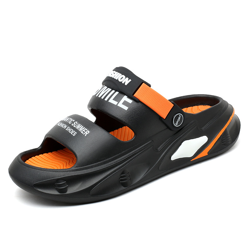 2024 verano antideslizante con suela gruesa dos zapatillas para hombres de moda nuevas zapatillas de playa con suela suave