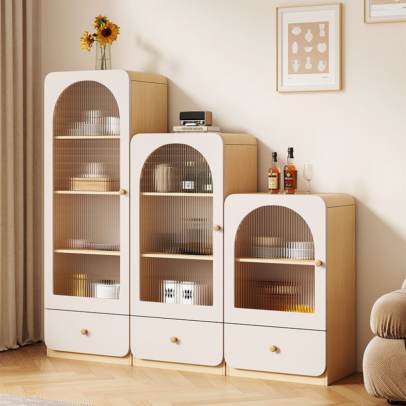 原木奶油风餐边酒柜家用客厅书柜置物柜靠墙餐边柜
