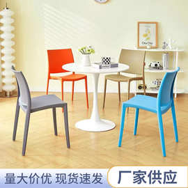 靠背椅北欧成人餐厅餐椅家用可叠放塑料椅子高靠背商用场所北欧风