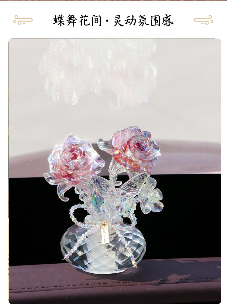 True Love Rose Car Perfume Fragrance Deodorizer High-End Creative Car Center Console Ornament Interior Decoration
