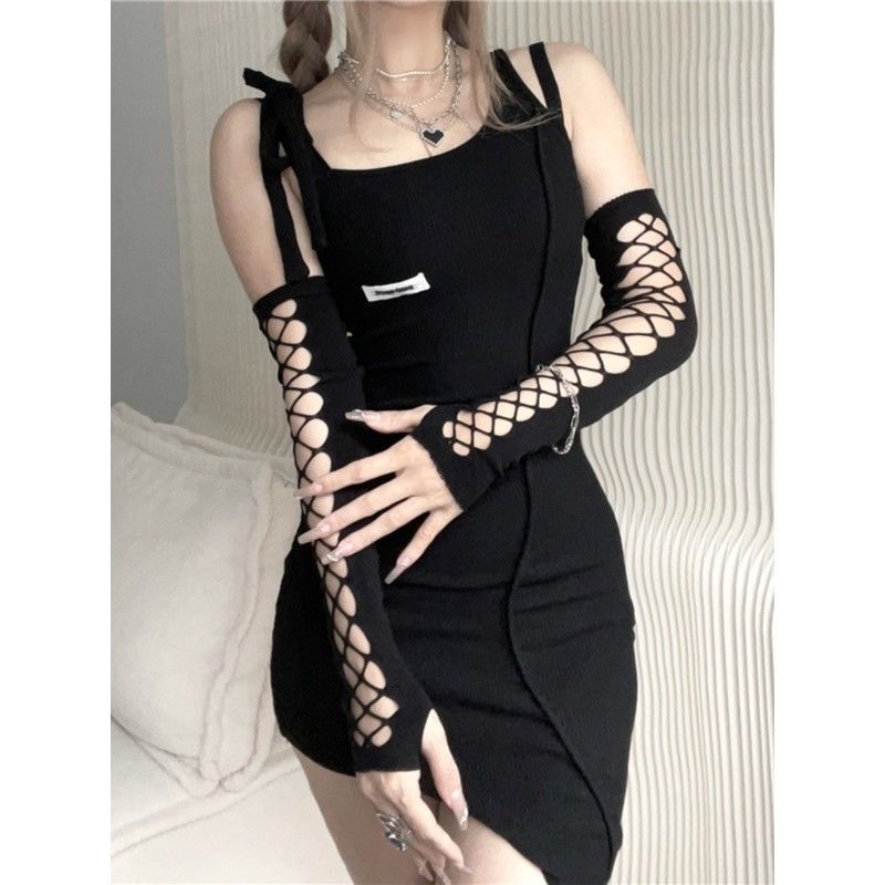 Retro Photo Grid Dark JK Hole Millennium Hot Girl Sunscreen Gloves…