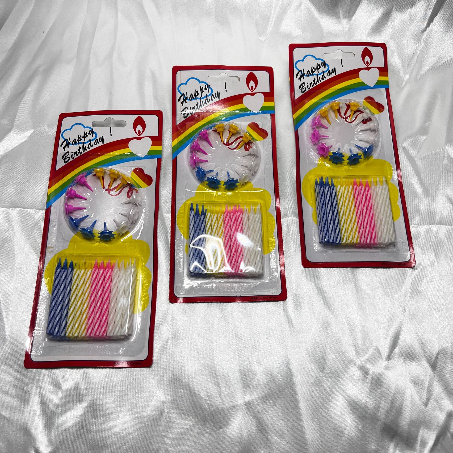 Tarjeta arco iris 5.5 flores creativas pastel de cumpleaños vela al por mayor fiesta de día velas de color velas roscadas