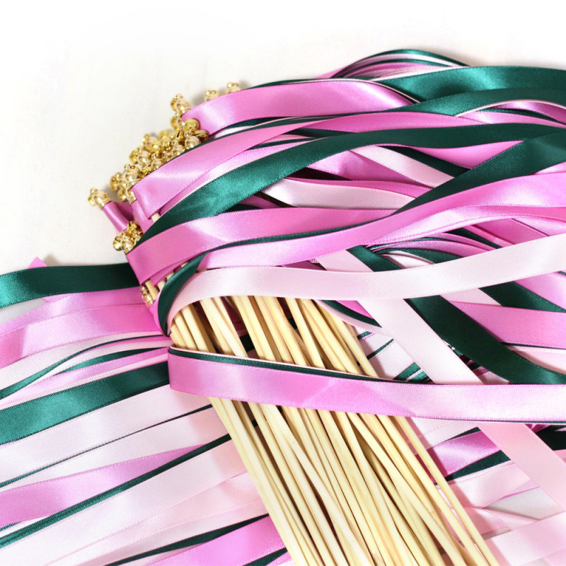 Amazon fiesta de boda europea palo de hadas cinta de color campana césped boda atmósfera interactiva varita mágica