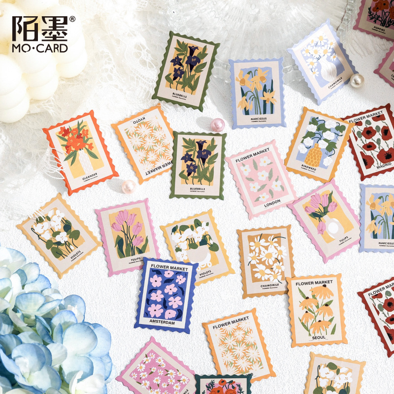 Mo Mo Boxed Stickers Flowers Post Office Series Plant Flowers Hand Account Decorative Material Stickers 46 Mo Mo Boxed Stickers Flowers Post Office Series Plant Flowers Hand Account Decorative Material Stickers 46