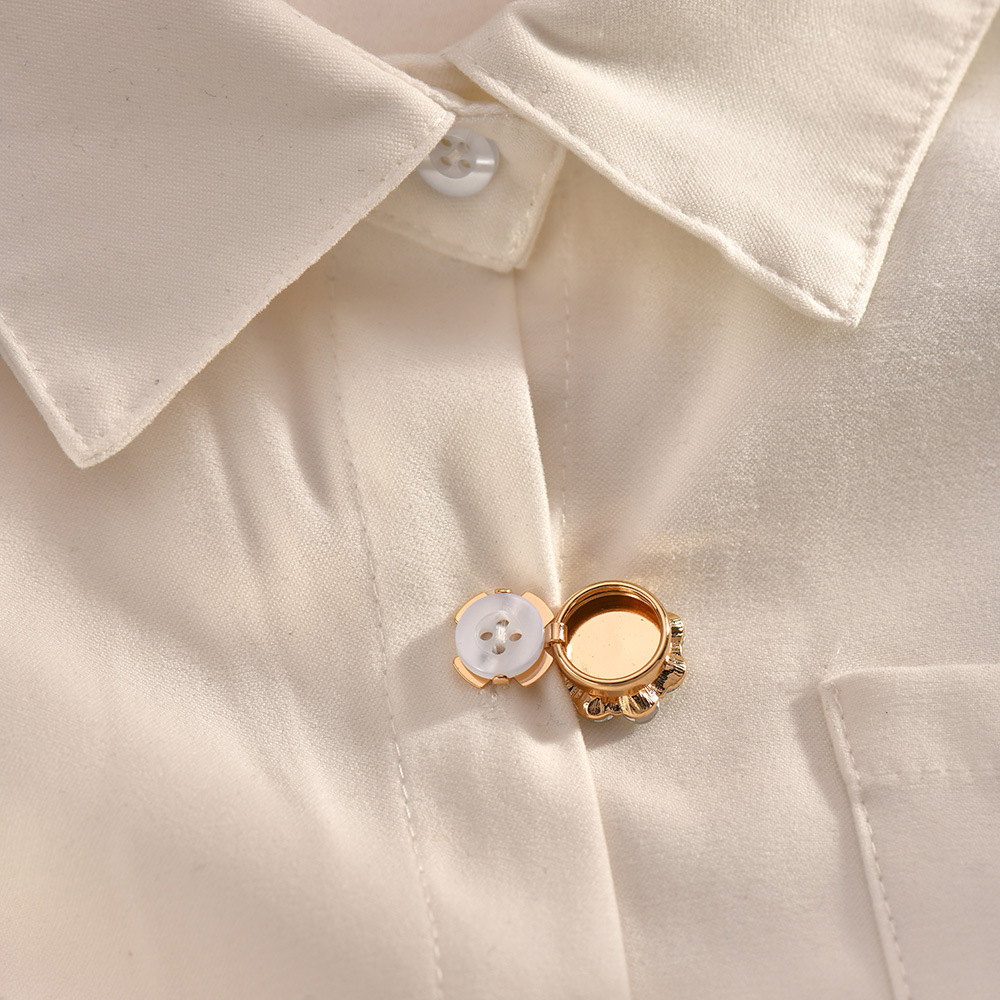 same style flower rhinestone cufflinks fashion shirt cufflinks collar buttons ladies temperament cufflinks_voghion.com