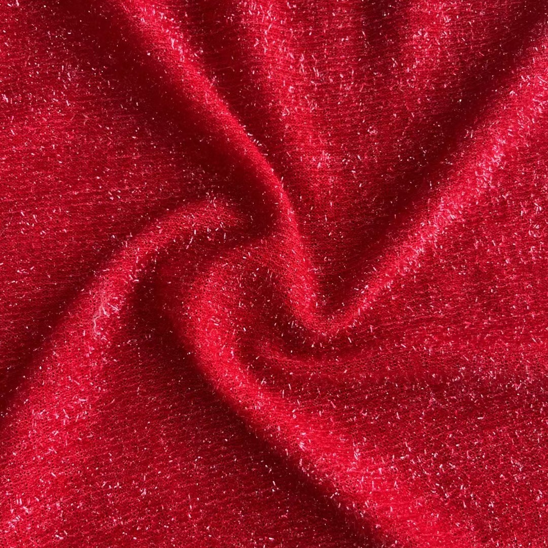 Brillante seda de plata brillante ropa de béisbol de mujer chaqueta de tela de lana unilateral juguete decoración tela artesanía