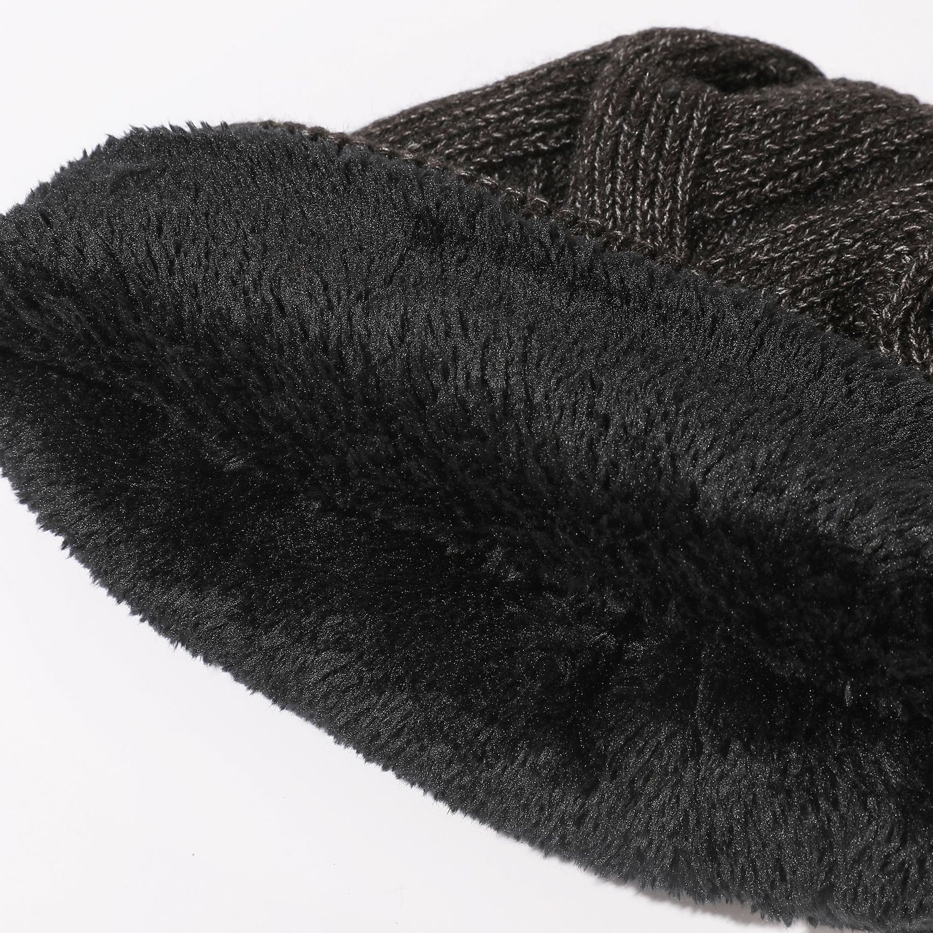 Neue dick gestrickte Wintermützen für Männer und Frauen im Freien mit Fleece und kältebeständigen Wollmützen, doppellagige, warme Strickmützen_voghion.com