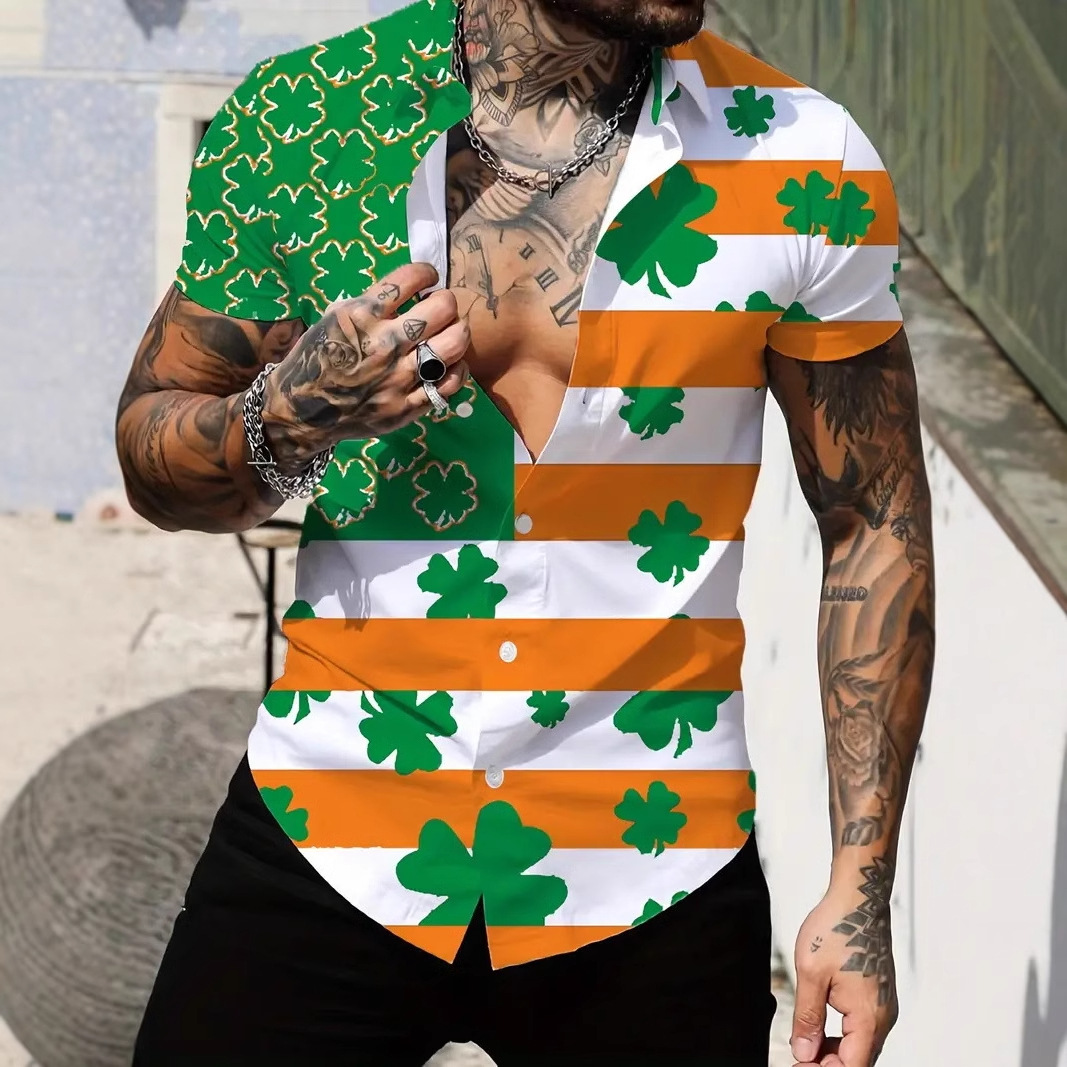 2024 verano nuevos hombres jóvenes vitalidad estilo universitario tendencia camisa de manga corta casual diaria coreana MB1