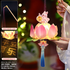 2025中秋节灯笼手工diy材料幼儿园儿童手提兔子花灯古风宫灯批发|undefined