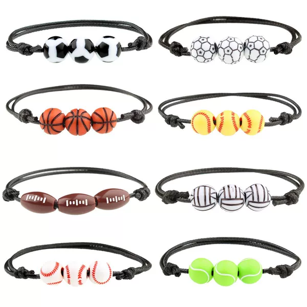 Amazon's Best-Selling European and American Cross-Border Shrinkable Adjustable Wax Thread Braided Bracelet Basketball Football Tennis Men's and Women's Jewelry