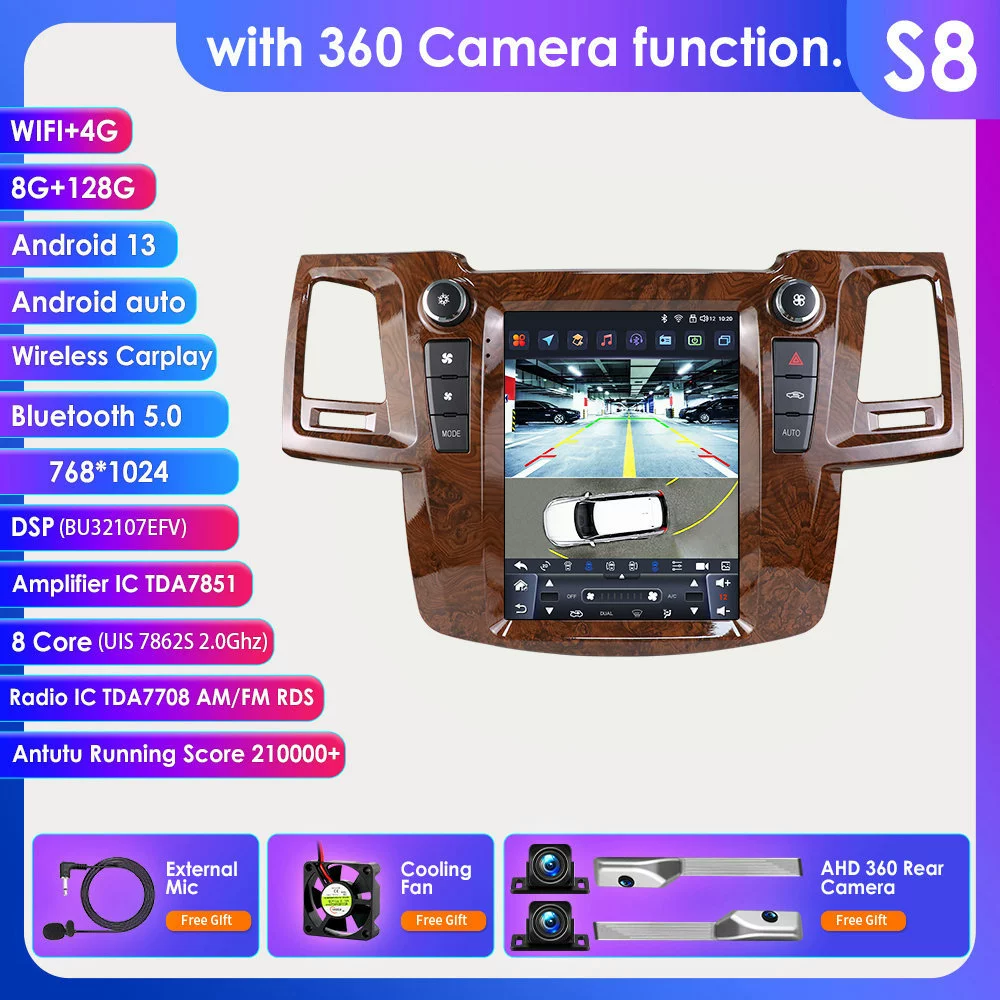 9.7 дюйма, подходит для Toyota Fortuner 2005–2014, вертикальный экран, Android большая экранная автомобильная навигация GPS