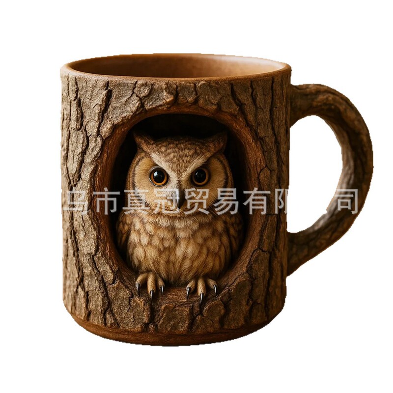 跨境新品Tree Hole Mug浣熊树洞马克杯咖啡杯|undefined