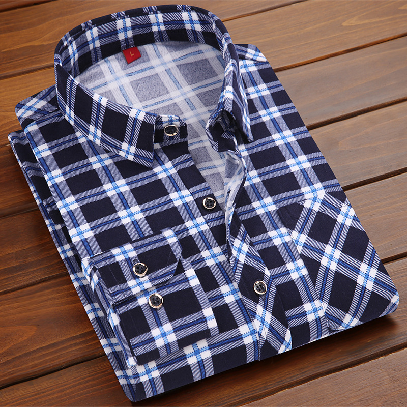 Men's Large Size Plaid Shirt Fashionable...