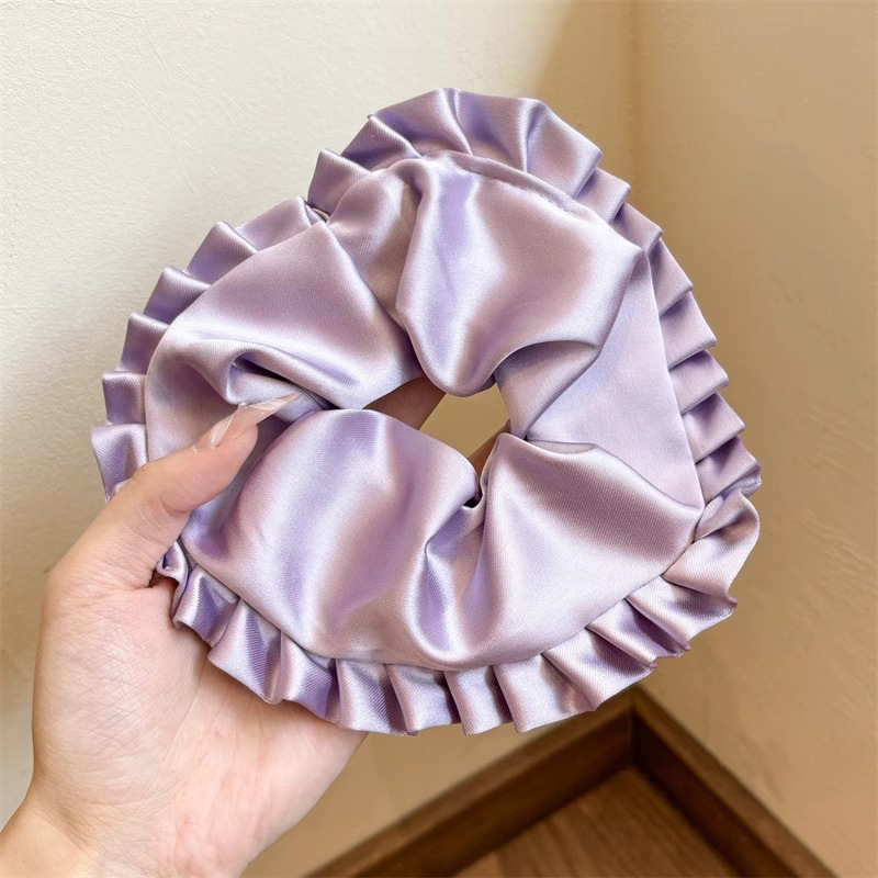 Pastoral viento intestino anillo de cabello mujer 2025 nuevo estilo de alta sensación bola de cabello cuerda de cabeza flor dulce princesa adornos de cabello cuerda