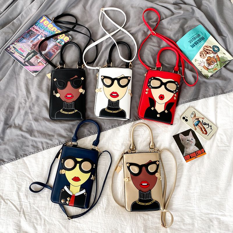 345g Weight Cotton Lining Material Sewing Thread Fashion Element Zipper Closure Type Single Shoulder Strap Strap Type Crossbody Bag Bags Type Casual, Shopping Occasion Pu Leather Material Human Pattern All Seasons Season Women's Gender Streetwear Style Square Shape Medium Size Women's Medium Pu Leather Human Streetwear Sewing Thread Square Zipper Crossbody Bag 76