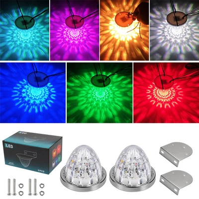 Gündüz işıqları, Metal Bracket - 10-30v-steady-on-flashing-colorful-pack-of-two-2-stands