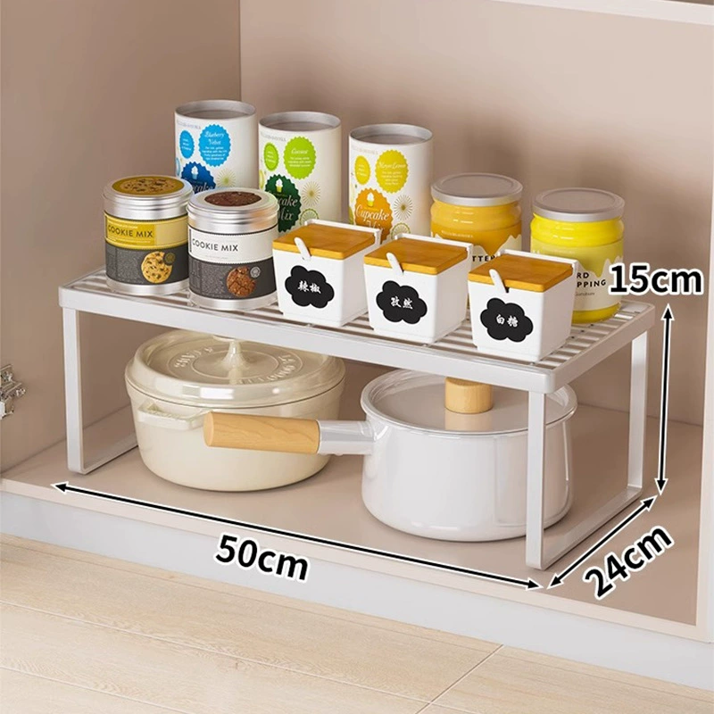 Kitchen Cabinet Shelf Organizer Rack, Multi-Size Desktop & Cabinet Storage