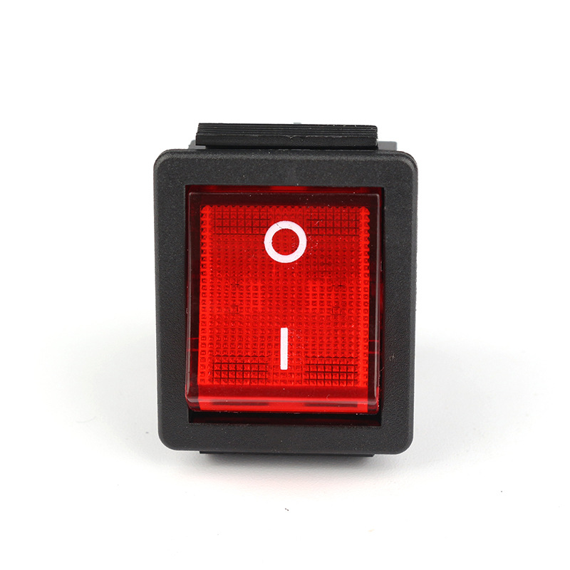 促销KCD4 25x30mm翘板4脚2挡 红灯船型开关