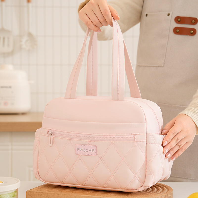 Nueva bolsa de almuerzo portátil de oficina bolsa de almuerzo de estudiantes bolsa de aislamiento térmico al aire libre bolsa de almuerzo portátil de cuatro cuadrados Beiguo