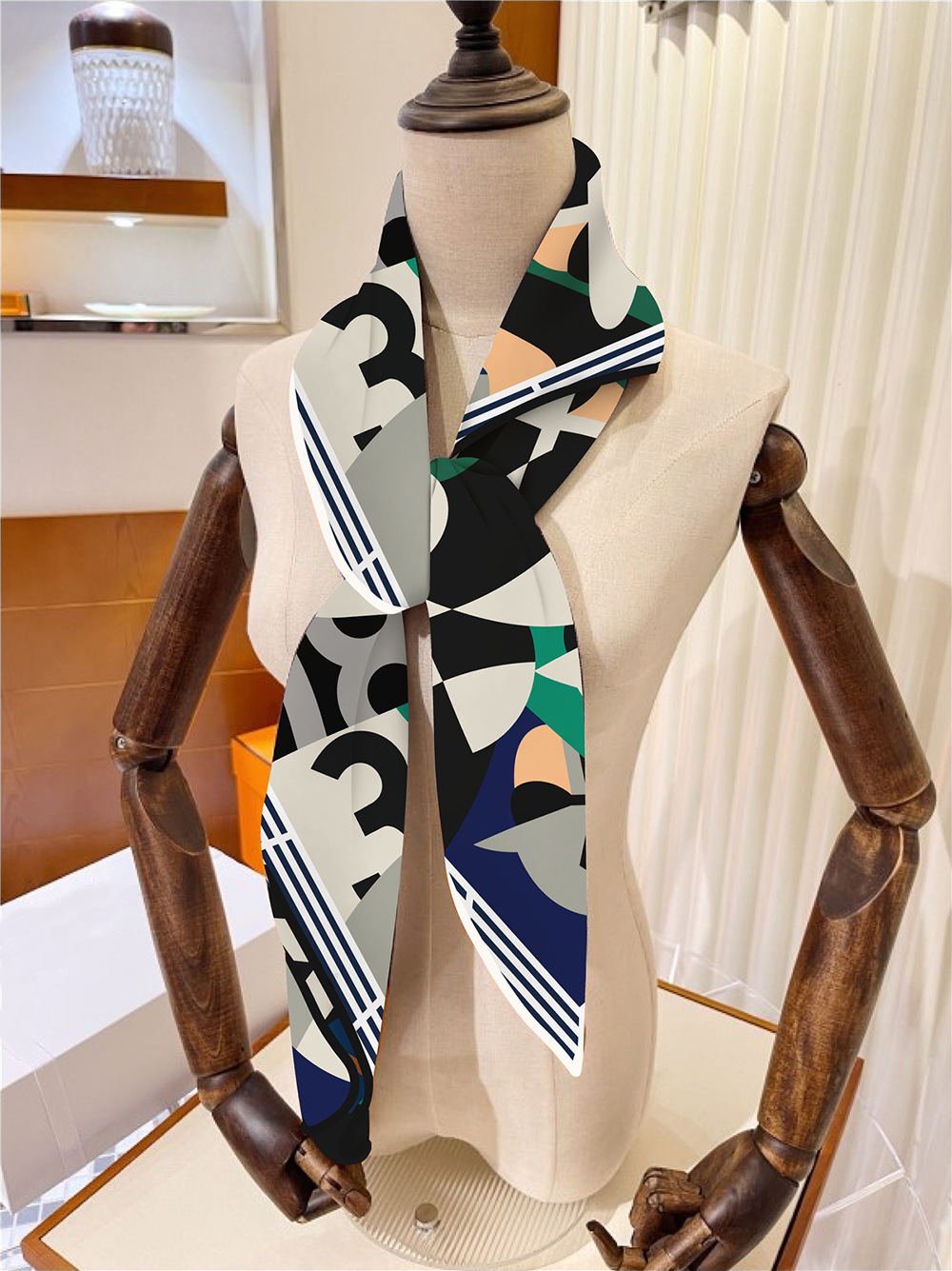108g Weight Silk Scarf Classification Daily Occasion Human Pattern All Seasons Season Women's Gender Printing Design Casual Style Women's Casual Human Twill Printing Silk Scarf 16