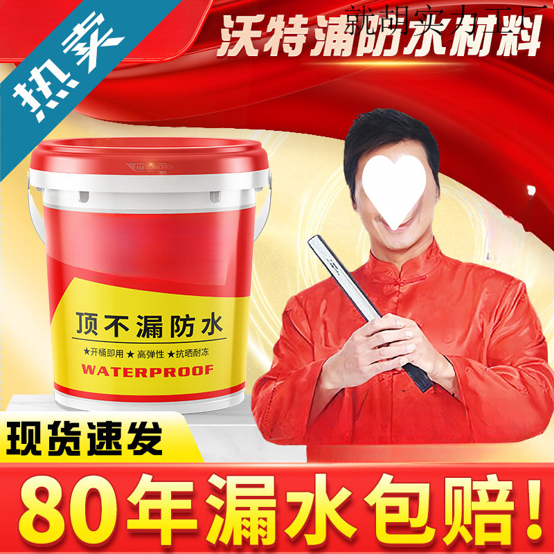 沃特浦防水涂料屋顶裂缝补漏材料房顶平房漏水外墙楼顶防漏胶